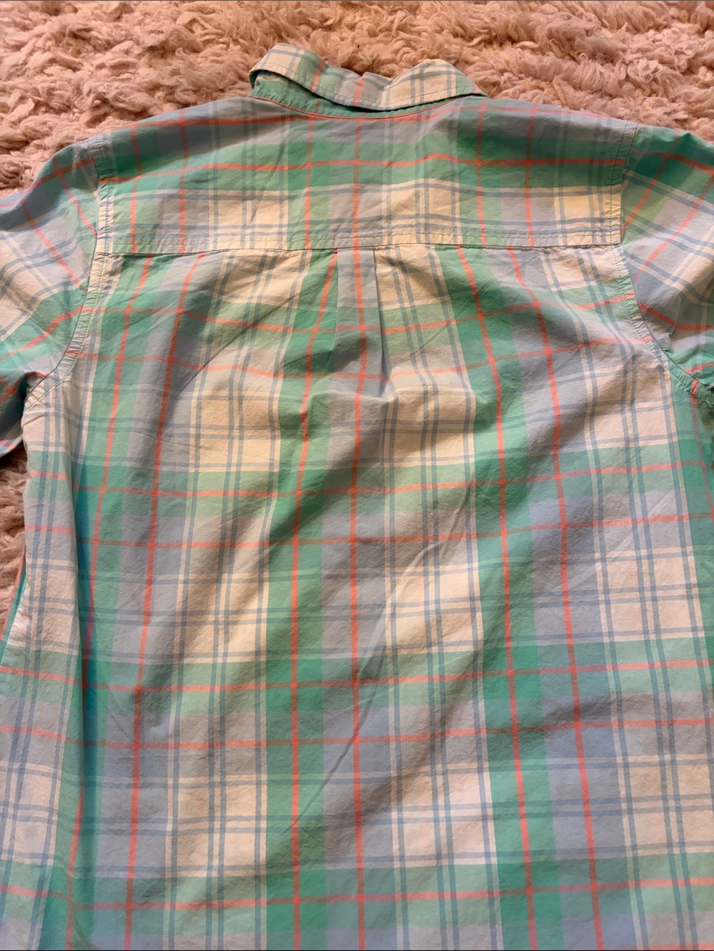 Women Vineyard Vines Pastel Plaid Button-Down Shirt - Mint, Light Blue & Coral - Picture 5 of 5